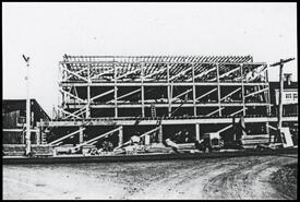Reconstruction of S.M. Simpson Ltd. veneer plant after destructive fire of 1939
