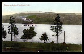 Postcard of S.S. Okanagan on Okanagan Lake at Peachland